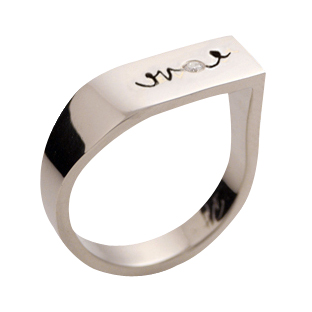 Off The Wall | Collection 2006 | Men's Wedding Ring | 18k White - Click Image to Close
